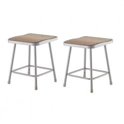 Greenington Shop 42 18 in. Grey Heavy-Duty Square Seat Steel Stool (2-Pack) by National Public Seating