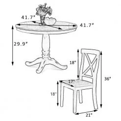 5-Piece Wood Top Brown Dining Table Set by Qualfurn -Greenington Shop brown qualfurn dining room sets dof000341a 76 1000