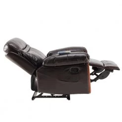 Brown PU Leather Massage Heat Recliner Chair by Qualfurn -Greenington Shop brown qualfurn recliners mof035352d 1f 1000