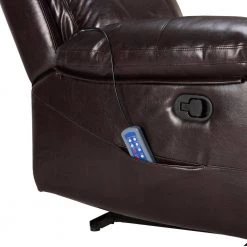 Brown PU Leather Massage Heat Recliner Chair by Qualfurn -Greenington Shop brown qualfurn recliners mof035352d 44 1000
