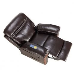 Brown PU Leather Massage Heat Recliner Chair by Qualfurn -Greenington Shop brown qualfurn recliners mof035352d 4f 1000
