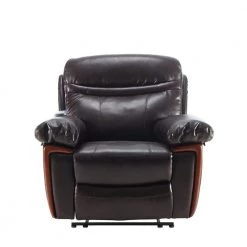 Brown PU Leather Massage Heat Recliner Chair by Qualfurn