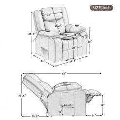 Brown Power Lift Heated Recliner Chair with Adjustable Massage Function by Qualfurn -Greenington Shop brown qualfurn recliners mof197819d 76 1000