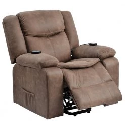 Brown Power Lift Heated Recliner Chair with Adjustable Massage Function by Qualfurn -Greenington Shop brown qualfurn recliners mof197819d c3 1000