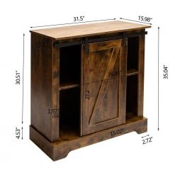 Brown Multi-functional Storage Cabinet Buffet and Sideboard with Sliding Barn Door and Adjustable Shelf by VERYKE 15 Brown Multi-functional Storage Cabinet Buffet and Sideboard with Sliding Barn Door and Adjustable Shelf by VERYKE -Greenington Shop brown veryke accent cabinets yb w118042177 c3 1000