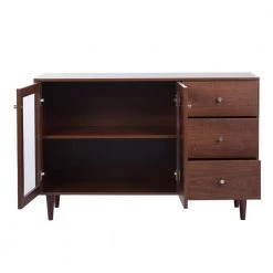 Brown Accent Storage Cabinets Sideboard with 2 Glass Door Cabinet and 3 Drawer by VERYKE 16 Brown Accent Storage Cabinets Sideboard with 2 Glass Door Cabinet and 3 Drawer by VERYKE -Greenington Shop brown veryke accent cabinets yb w131449254 4f 1000