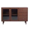 Brown Accent Storage Cabinets Sideboard with 2 Glass Door Cabinet and 3 Drawer by VERYKE 1 Brown Accent Storage Cabinets Sideboard with 2 Glass Door Cabinet and 3 Drawer by VERYKE -Greenington Shop brown veryke accent cabinets yb w131449254 64 1000