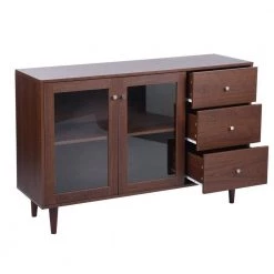 Brown Accent Storage Cabinets Sideboard with 2 Glass Door Cabinet and 3 Drawer by VERYKE 14 Brown Accent Storage Cabinets Sideboard with 2 Glass Door Cabinet and 3 Drawer by VERYKE -Greenington Shop brown veryke accent cabinets yb w131449254 77 1000