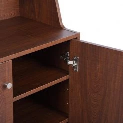 Brown Shoe Cabinet Storage Cabinet with 2 Doors and Wood Legs by VERYKE -Greenington Shop brown veryke accent cabinets yb w131449255 1f 1000