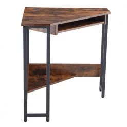 28.34 in. Triangle Brown MDF Computer Desk Corner Desk Workstation with Smooth Keyboard Tray Storage Shelf & Steel Frame by VERYKE 14 28.34 in. Triangle Brown MDF Computer Desk Corner Desk Workstation with Smooth Keyboard Tray Storage Shelf & Steel Frame by VERYKE -Greenington Shop brown veryke computer desks yb w37031251 77 1000