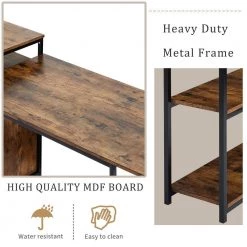 70.8 in. Rectangle Brown MDF Home Office Computer Desk Printer Stand Writing PC Table with Storage Shelf by VERYKE -Greenington Shop brown veryke computer desks yb wf196080aad 44 1000