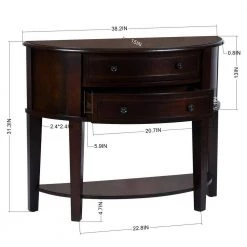 38.2 in. Brown Rectangle Wood Console Table Sideboard with Drawer Storage and Solid Wood Frame by VERYKE -Greenington Shop brown veryke console tables yb w131449314 c3 1000