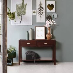 44.3 in. Brown Rectangle Wood Console Table Sideboard with Bottom Shelf and 2-Drawer by VERYKE -Greenington Shop brown veryke console tables ygx gxca0271 31 1000