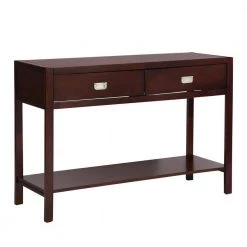 44.3 in. Brown Rectangle Wood Console Table Sideboard with Bottom Shelf and 2-Drawer by VERYKE