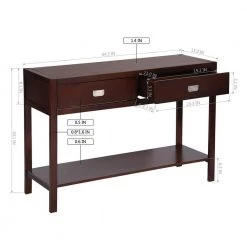 44.3 in. Brown Rectangle Wood Console Table Sideboard with Bottom Shelf and 2-Drawer by VERYKE -Greenington Shop brown veryke console tables ygx gxca0271 c3 1000