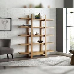 Accents 72 in. Caramelized/Exotic Tiger Bamboo 5-Shelf Etagere Bookcase with Open Back by Greenington -Greenington Shop caramelized exotic tiger greenington bookcases bookshelves g0013e 31 1000