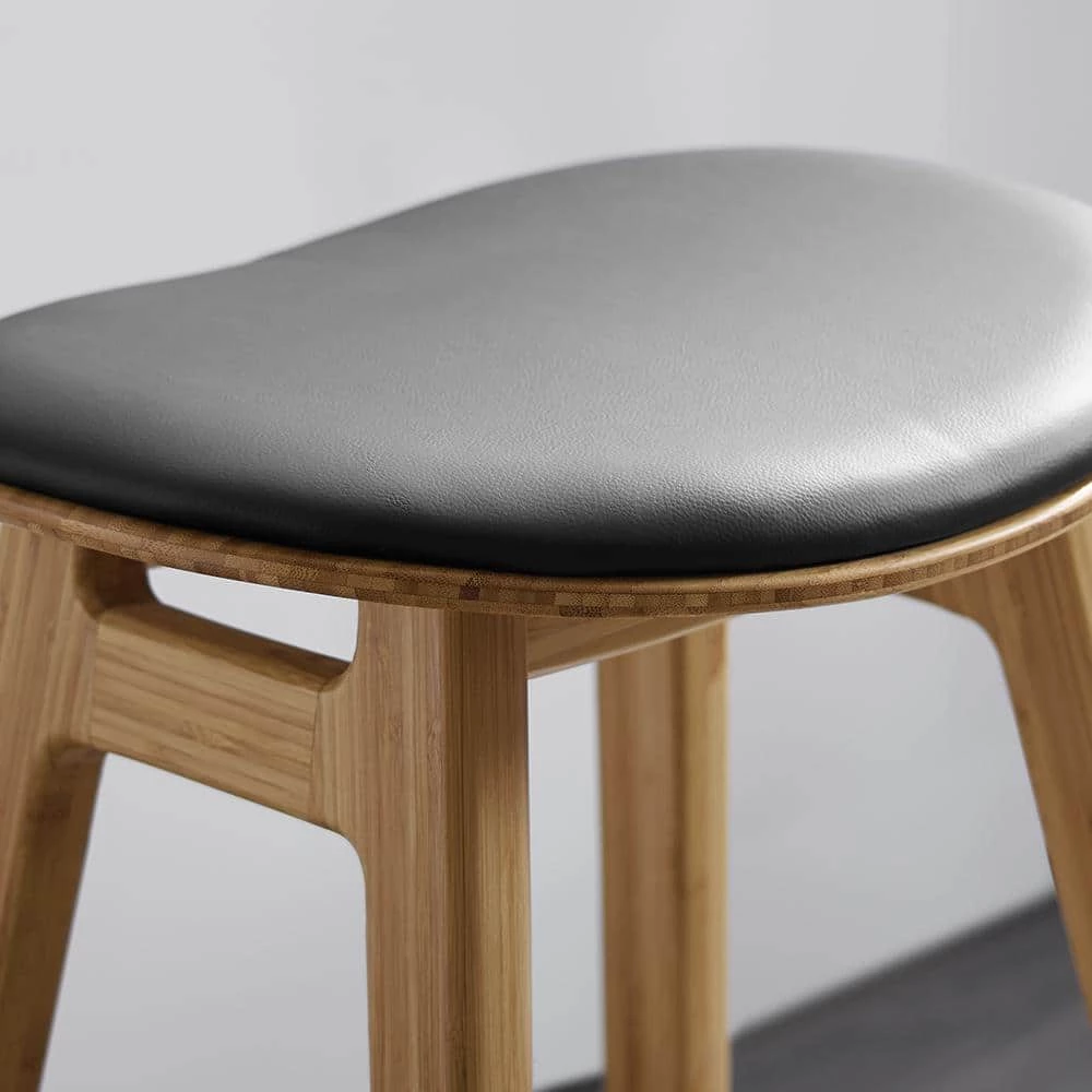 Skol Caramelized Bar Height Stool With Leather Seat (Set of 2) by Greenington 7 Skol Caramelized Bar Height Stool With Leather Seat (Set of 2) by Greenington - Image 5