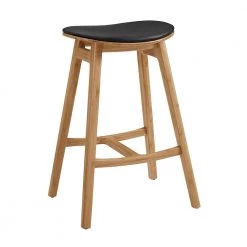 Skol Caramelized Bar Height Stool With Leather Seat (Set of 2) by Greenington