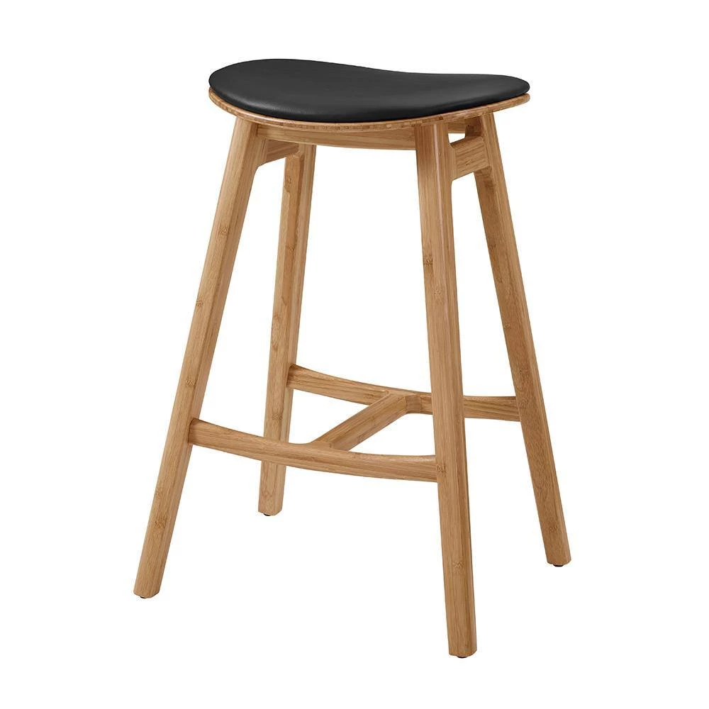 Skol Caramelized Bar Height Stool With Leather Seat (Set of 2) by Greenington 4 Skol Caramelized Bar Height Stool With Leather Seat (Set of 2) by Greenington - Image 2