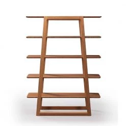 Currant 61.8 in. Caramelized Bamboo 5-Shelf Ladder Bookcase by Greenington