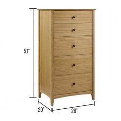 Willow 5-Drawer Caramelized 20 in. L x 28 in. W x 51 in. H by Greenington 14 Willow 5-Drawer Caramelized 20 in. L x 28 in. W x 51 in. H by Greenington -Greenington Shop caramelized greenington chest of drawers eco04ca 1f 1000