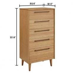 Sienna 5-Drawer Caramelized 18.6 in. L x 26.7 in.W x 53.25 in. H by Greenington -Greenington Shop caramelized greenington chest of drawers g0093ca fa 1000