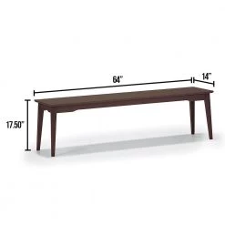 Currant Brown Black Walnut Long Bench 14 L x 64 W X 17.5 H by Greenington -Greenington Shop caramelized greenington dining benches g0024bl c3 1000