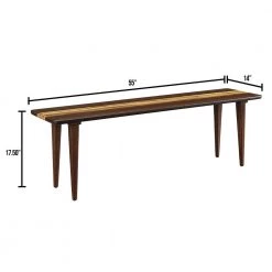 Azara Brown Finish Caramelized Bench 55 D X 14.05 W X 17.5 H by Greenington -Greenington Shop caramelized greenington dining benches ga0013sa c3 1000
