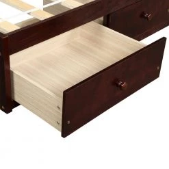 Cherry Twin Size Platform Storage Bed with 3 Drawers by Qualfurn -Greenington Shop cheery qualfurn platform beds bof193634d 1f 1000