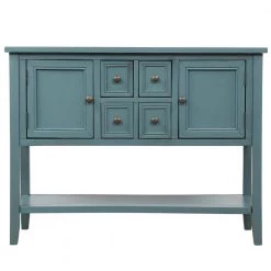 46 in. Rectangle Dark Blue Wood Console Table with 4-Storage Drawers and 2-Cabinets by Qualfurn -Greenington Shop dark blue qualfurn console tables ctm190263m c3 1000