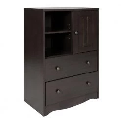 Dark Brown Wood Storage Cabinet with Door 2 Open Shelves and Drawers by VERYKE -Greenington Shop dark brown veryke accent cabinets yhm xmus00141 1f 1000