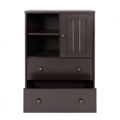 Dark Brown Wood Storage Cabinet with Door 2 Open Shelves and Drawers by VERYKE -Greenington Shop dark brown veryke accent cabinets yhm xmus00141 4f 1000