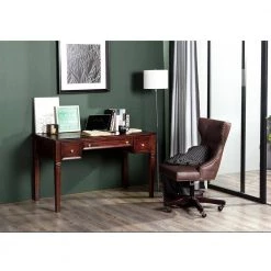 50.4 in. Rectangle Dark Brown Solid Wood 3 Drawer Executive Table Computer Desk Writing Desk with Legs by VERYKE -Greenington Shop dark brown veryke writing desks ygx gxca0283 31 1000