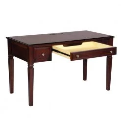 50.4 in. Rectangle Dark Brown Solid Wood 3 Drawer Executive Table Computer Desk Writing Desk with Legs by VERYKE -Greenington Shop dark brown veryke writing desks ygx gxca0283 4f 1000
