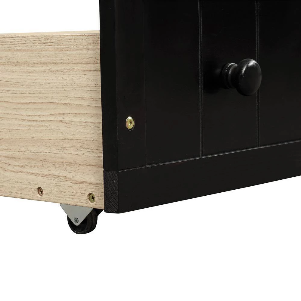 78.20 in. W Espresso Wood Twin Size with 2-Drawers Sofa Bed by VERYKE 6 78.20 in. W Espresso Wood Twin Size with 2-Drawers Sofa Bed by VERYKE - Image 4