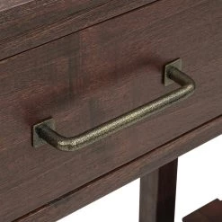 58 in. Espresso Brown Rectangle Wood Console Table Entryway Table with Slatted Shelf and 2 Drawers by VERYKE -Greenington Shop espresso brown veryke console tables yb wf282639aap 76 1000