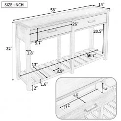 58 in. Espresso Brown Rectangle Wood Console Table Entryway Table with Slatted Shelf and 2 Drawers by VERYKE -Greenington Shop espresso brown veryke console tables yb wf282639aap c3 1000