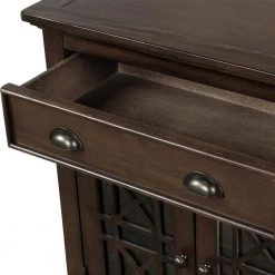 Espresso Storage Cabinet with Doors and Big Wood Drawer by Qualfurn -Greenington Shop espresso qualfurn accent cabinets ctm195159b 66 1000