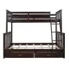 Espresso Twin Over Full Bunk Bed with Ladder and Two Storage Drawers by Qualfurn -Greenington Shop espresso qualfurn bunk beds btle000165p 64 1000