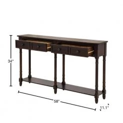 58 in. Rectangle Espresso Wood Console Table with 2-Storage Drawers by Qualfurn -Greenington Shop espresso qualfurn console tables ctm191266p 40 1000