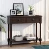 36 in. Rectangle Espresso Wood Console Table with 2-Drawers and Bottom Shelf by Qualfurn -Greenington Shop espresso qualfurn console tables ctm191267b 64 1000