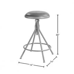 24 -30 in. Height Adjustable Grey Backless Heavy Duty Metal Vinyl Padded Swivel Stool by National Public Seating -Greenington Shop gray national public seating bar stools 6524h 40 1000