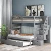 Treva Gray Twin over Twin/Full Bunk Bed with Twin Size Trundle and Drawers by Qualfurn -Greenington Shop gray qualfurn bunk beds ble000025e 64 1000