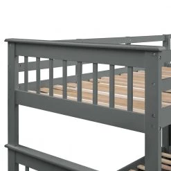 Jeniffer Gray Twin over Full Bunk Bed with Twin size Trundle by Qualfurn -Greenington Shop gray qualfurn bunk beds ble000119e fa 1000