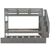 Gray Stairway Twin Over Twin Bunk Bed with Twin Size Trundle by Qualfurn -Greenington Shop gray qualfurn bunk beds btle000209e 64 1000