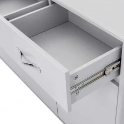 52.4 in. Gray Rectangle Wood Side Table with Three Drawers and Shelves by Qualfurn -Greenington Shop gray qualfurn end side tables sw282s00002 1f 1000