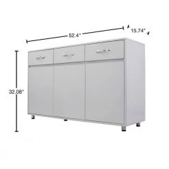 52.4 in. Gray Rectangle Wood Side Table with Three Drawers and Shelves by Qualfurn -Greenington Shop gray qualfurn end side tables sw282s00002 40 1000