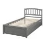 Gray Wood Frame Twin Platform Bed with Two Drawers and Headboard by VERYKE -Greenington Shop gray veryke platform beds db wf194279aae 64 1000