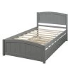 Gray Wood Frame Twin Size Platform Bed with Trundle by VERYKE -Greenington Shop gray veryke platform beds db wf194304aae 64 1000