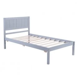 Gray Wood Frame Twin Platform Bed with Headboard by VERYKE 16 Gray Wood Frame Twin Platform Bed with Headboard by VERYKE -Greenington Shop gray veryke platform beds db wf195378aae 44 1000